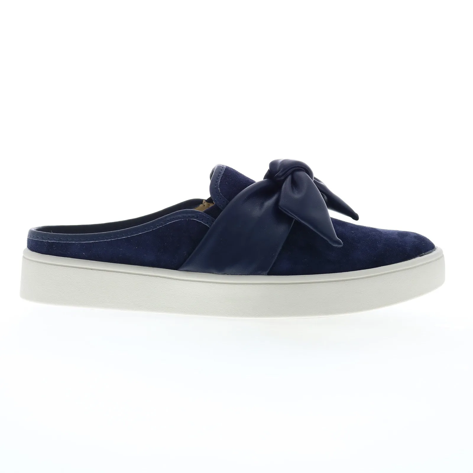 Spenco Barbados Slide SP1089PEA Womens Blue Suede Slip On Mule Sandals Shoes