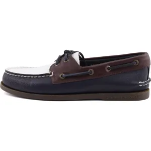 Sperry Authentic Original 2 Eye Leather Men's Navy/White/Brown Boat Shoes