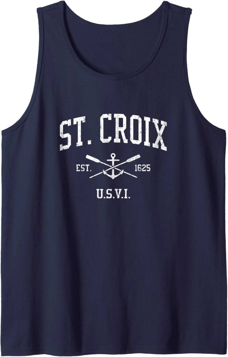 St. Croix VI Vintage Crossed Oars & Boat Anchor Sports Tank Top
