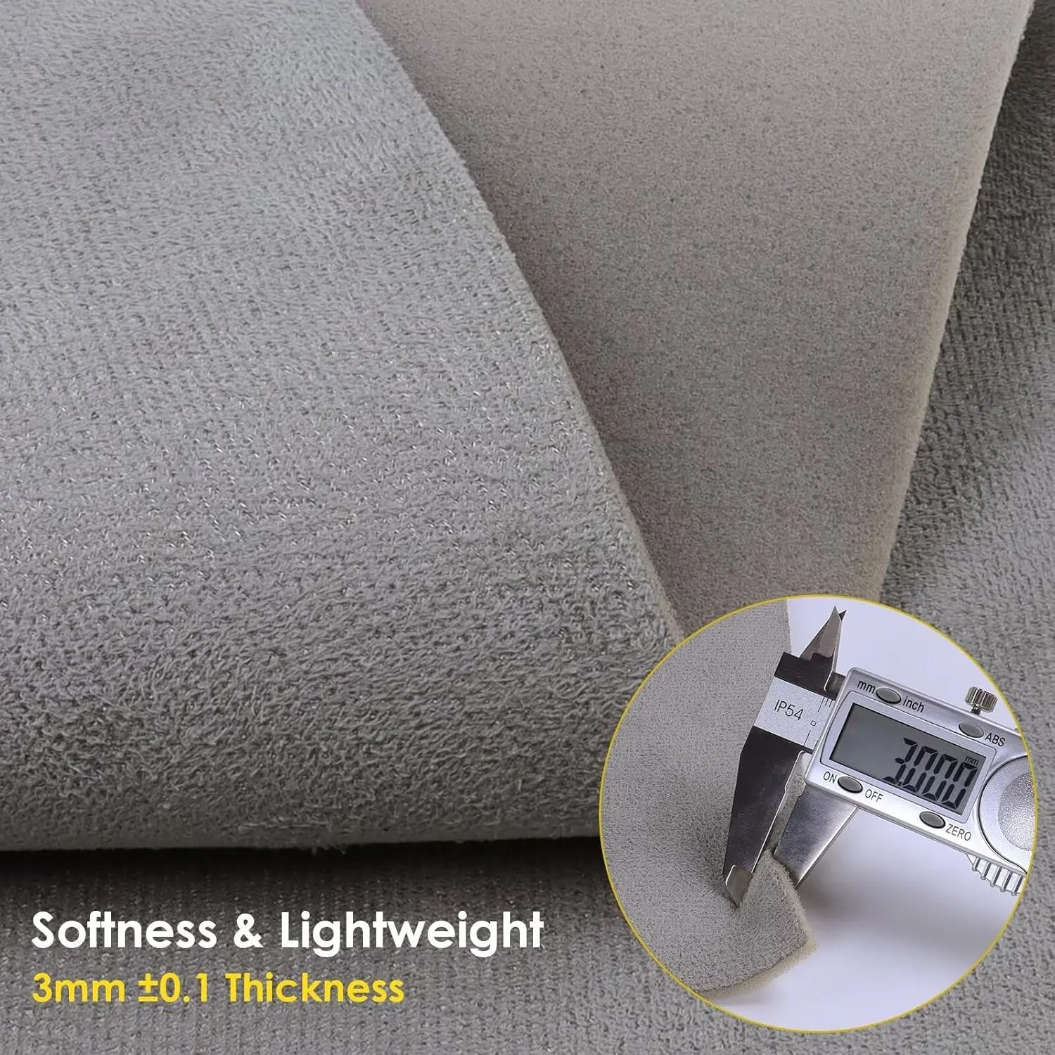 Suede Headliner with Foam Backed Fabric 60" Width, Replacement Automotive RV Boat Marine Interiors Aging/Faded/Broken Gray, 85" x 60"