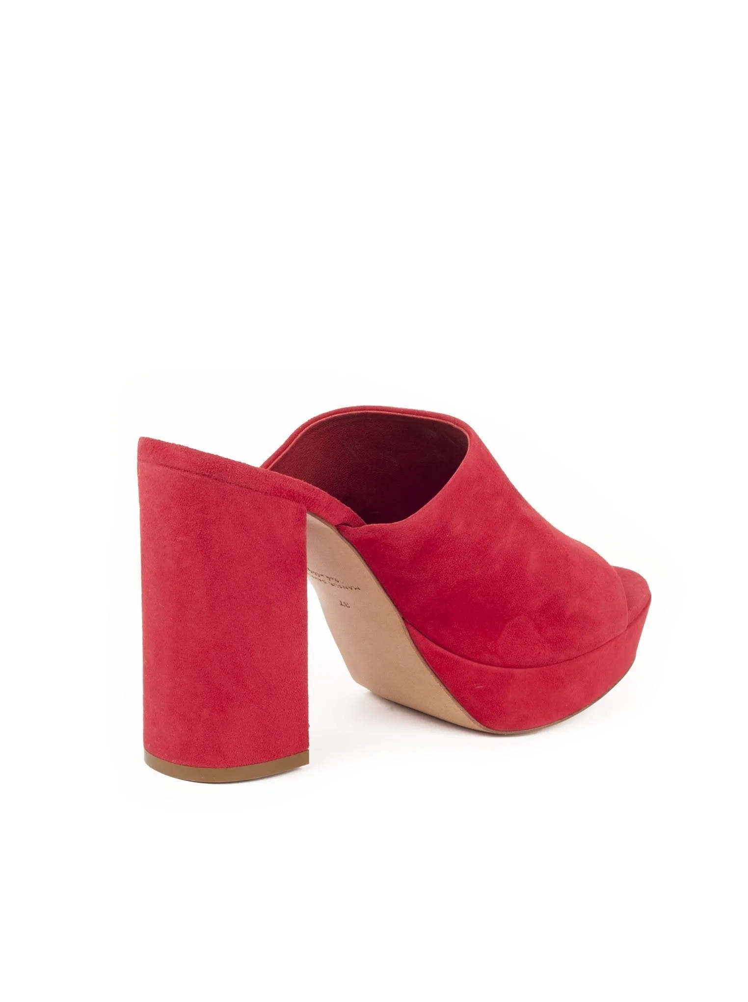 Suede High Heel Peep Toe 110mm Mule - Red