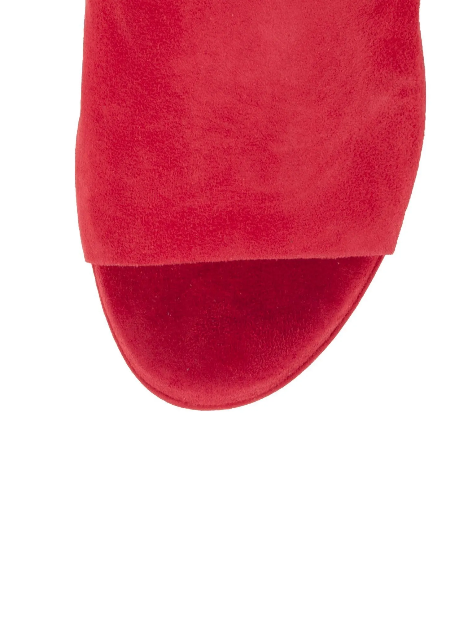 Suede High Heel Peep Toe 110mm Mule - Red