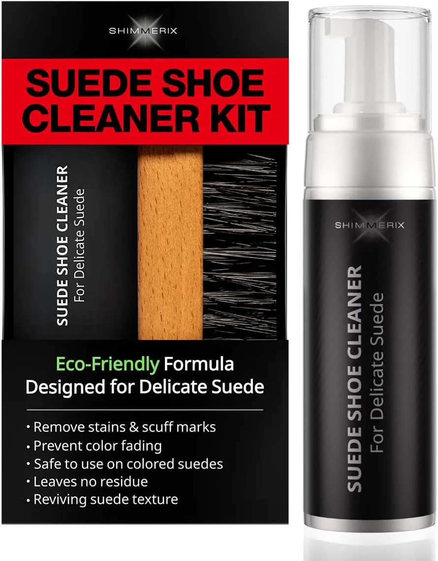 Suede Shoes Cleaner Kit - Eco Friendly Formula Designed for Delicate Suede - Removes Stains & Scuff Marks, Prevents Color Fading, Safe to Use on Colored Suede, Reviving Suede Texture