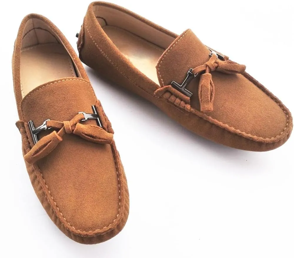 TDA Men's New Tassel Suede Driving Loafers Penny Boat Shoes