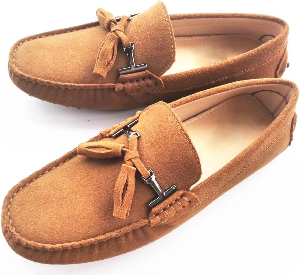 TDA Men's New Tassel Suede Driving Loafers Penny Boat Shoes