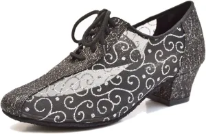 TDA QJ9005 Womens Lace-up Net Synthetic Salsa Tango Ballroom Latin Wedding Party Dance Shoes