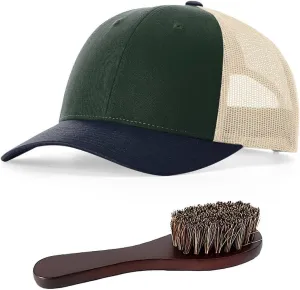 The Hat Pros | Richardson 115 Low-Profile Classic Trucker Snapback Hat Bundle with THP Hat & Clothing Brush