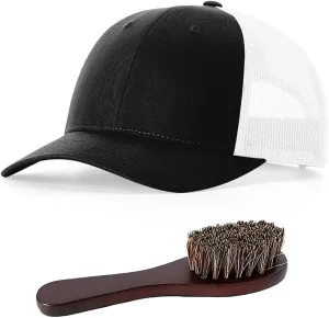 The Hat Pros | Richardson 115 Low-Profile Classic Trucker Snapback Hat Bundle with THP Hat & Clothing Brush