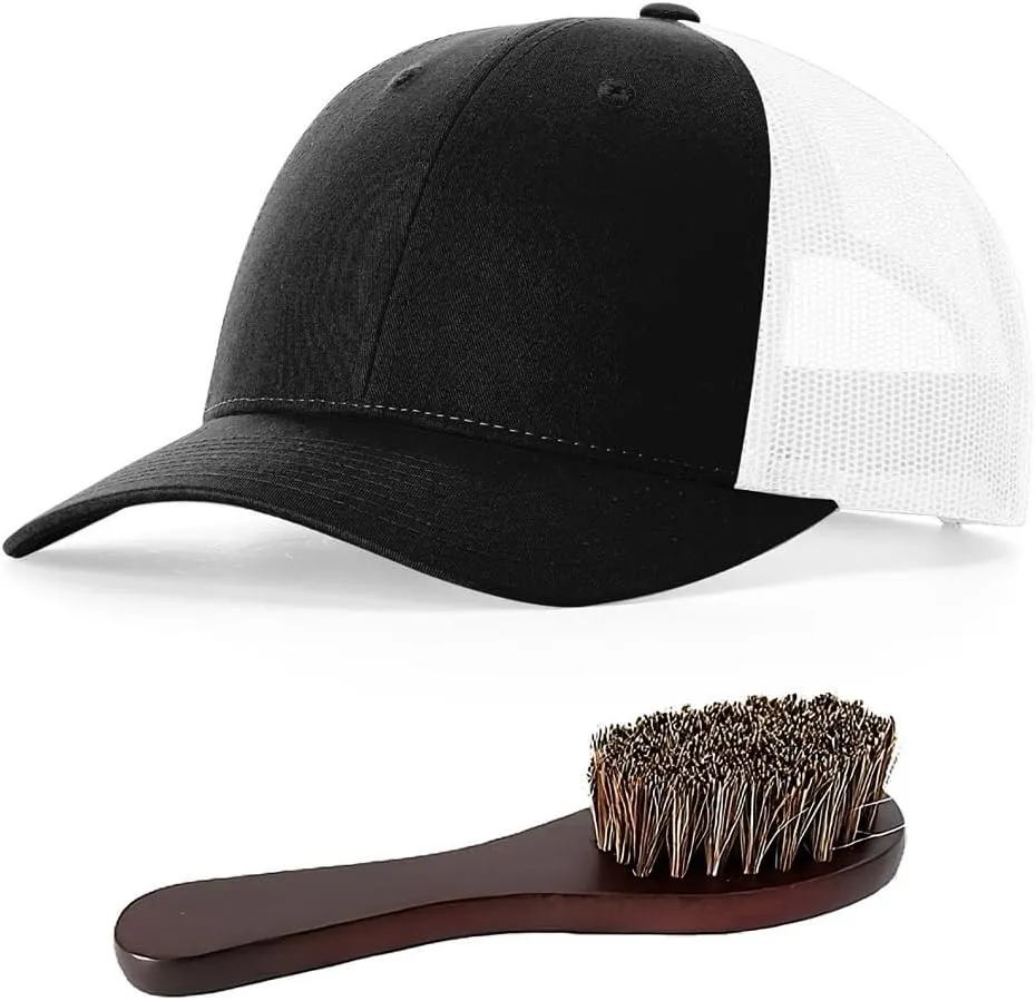 The Hat Pros | Richardson 115 Low-Profile Classic Trucker Snapback Hat Bundle with THP Hat & Clothing Brush