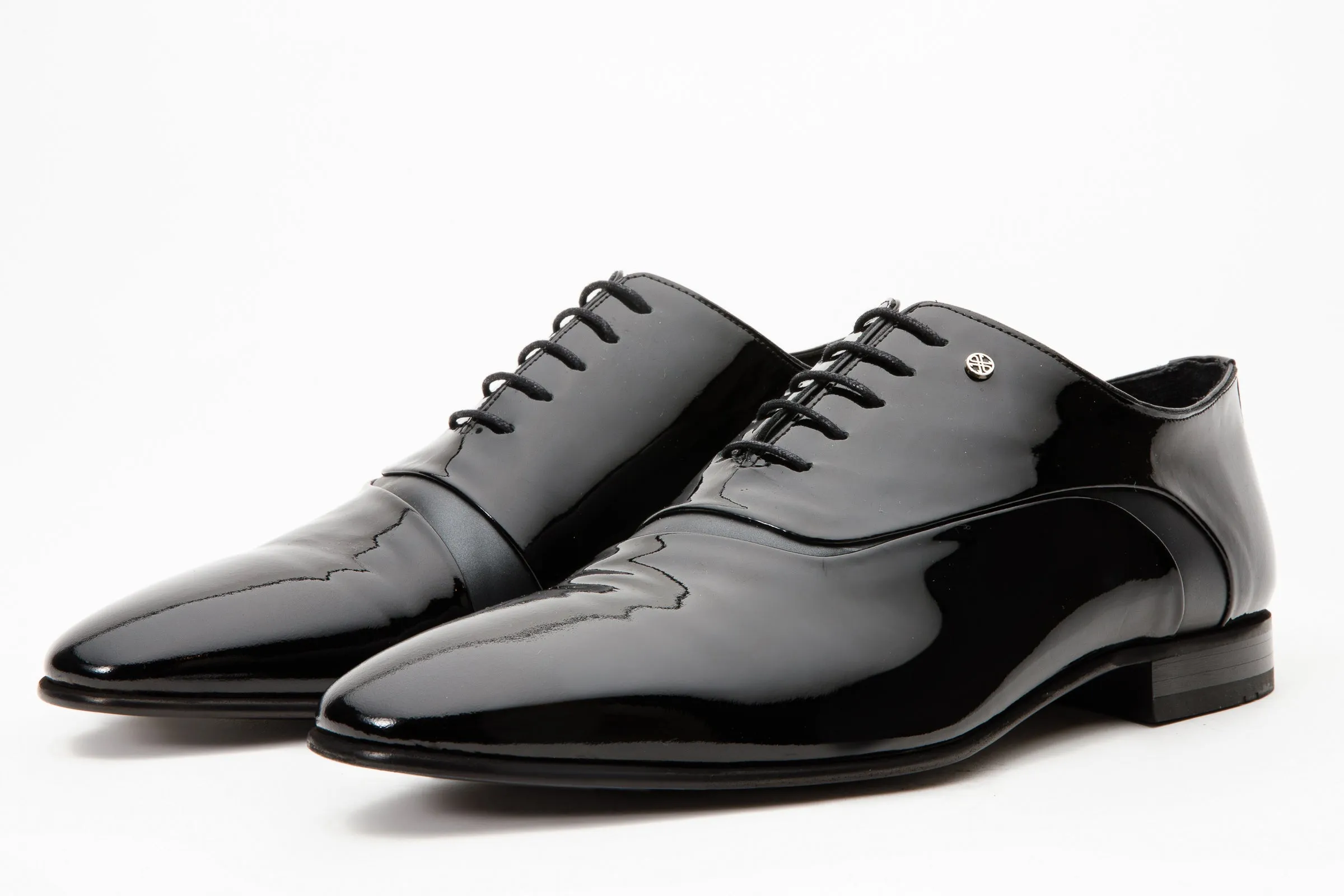 The Paris Black Patent Plain Toe Oxford Men Shoe  Final Sale!