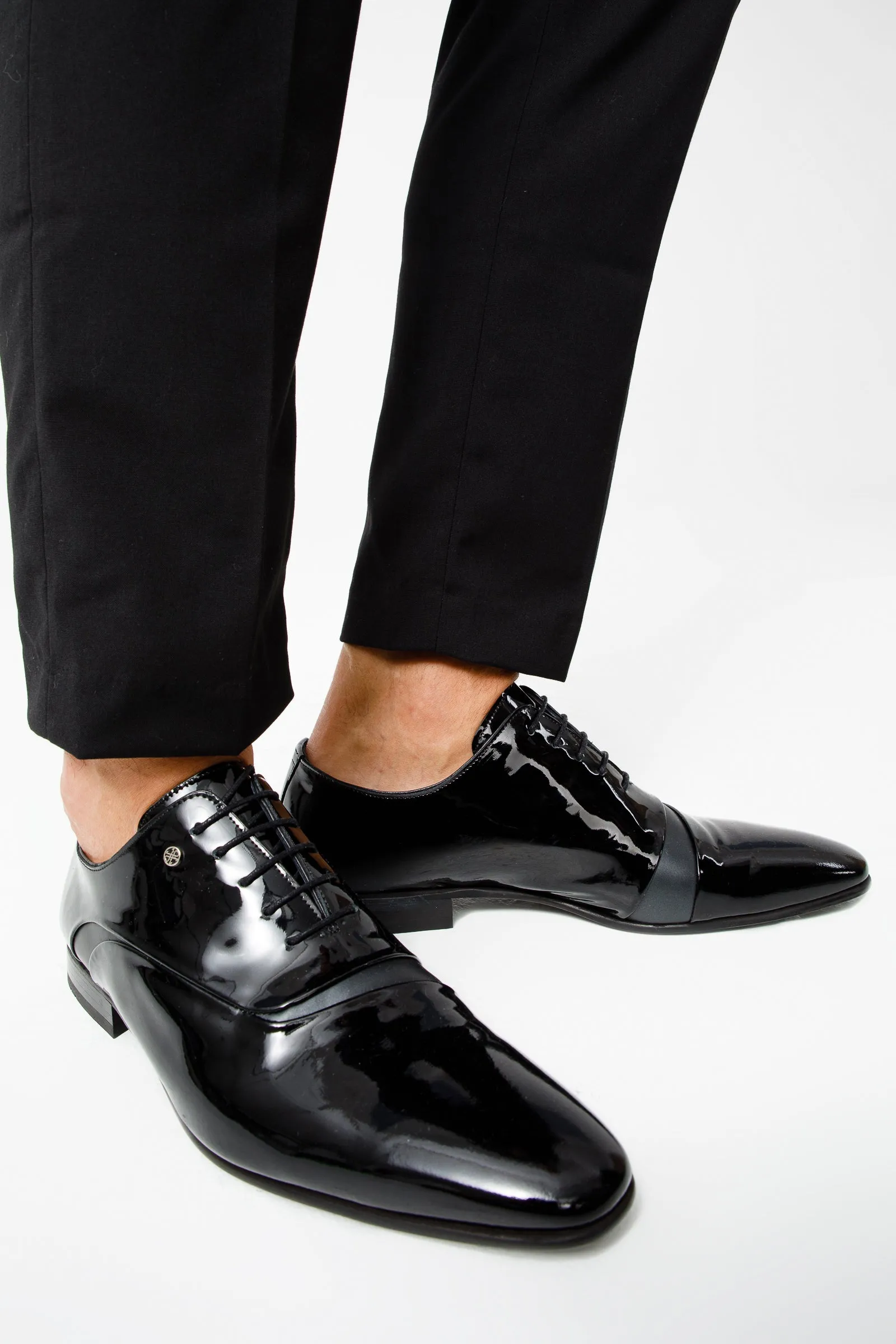 The Paris Black Patent Plain Toe Oxford Men Shoe  Final Sale!
