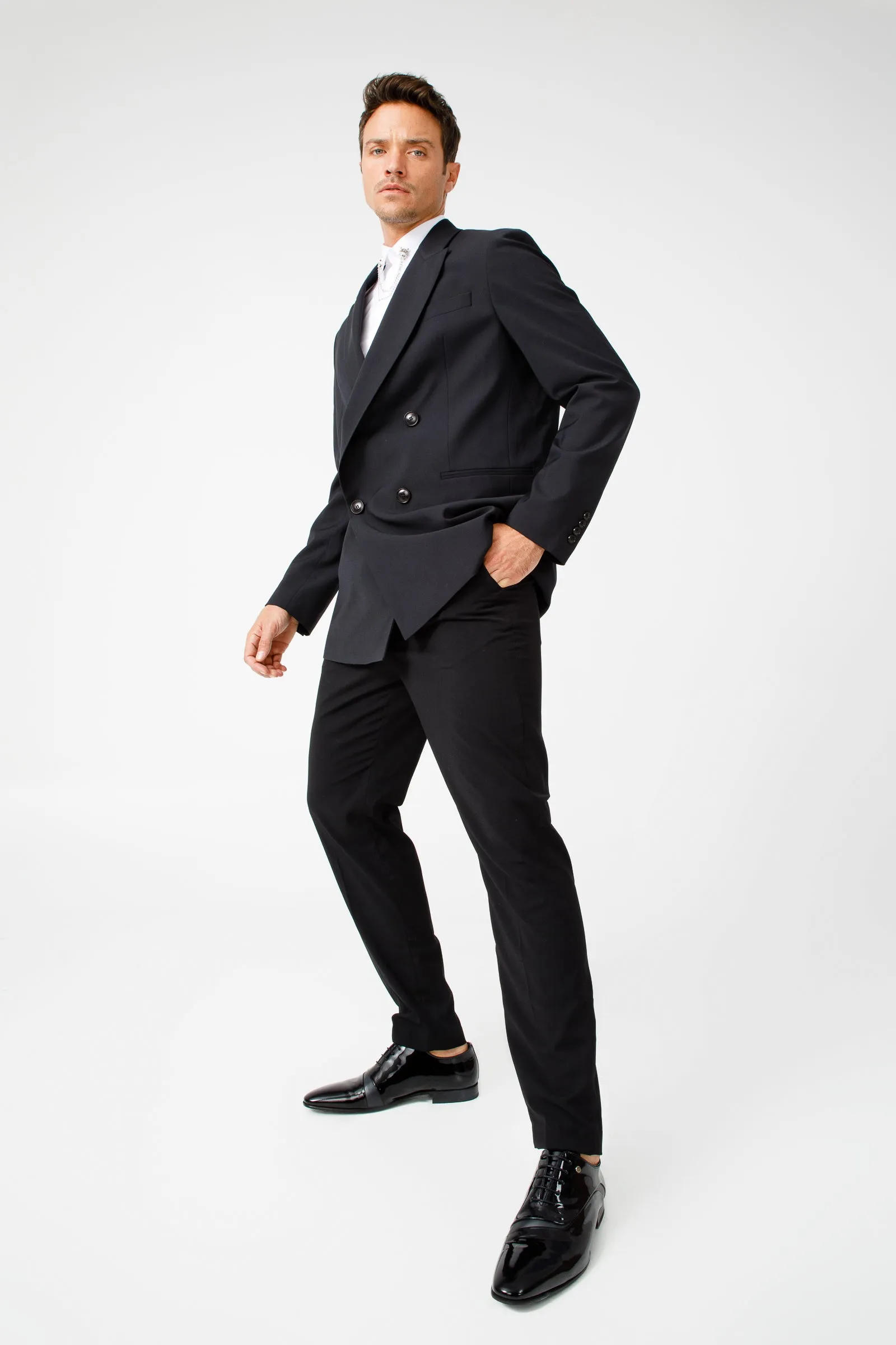 The Paris Black Patent Plain Toe Oxford Men Shoe  Final Sale!