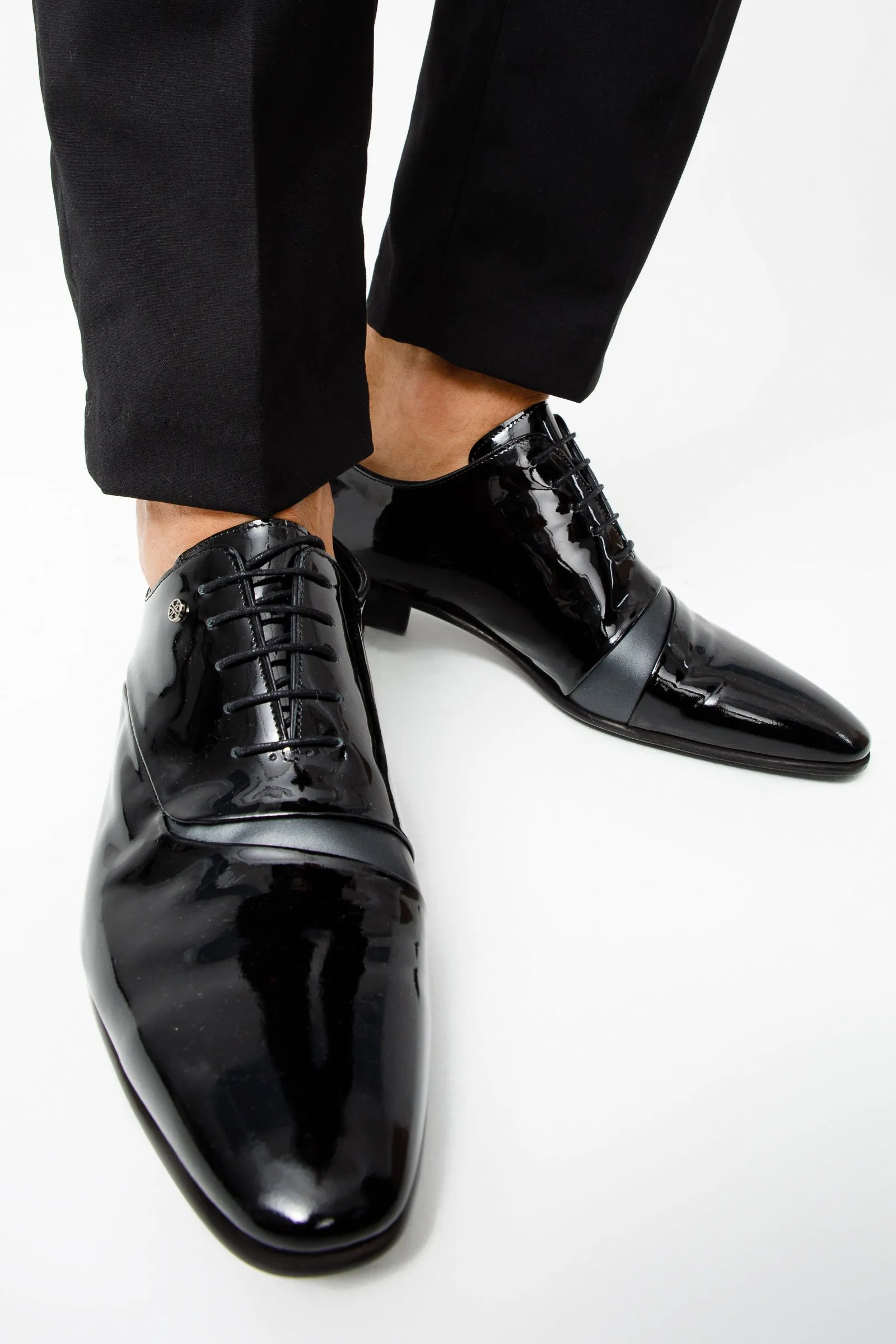 The Paris Black Patent Plain Toe Oxford Men Shoe  Final Sale!