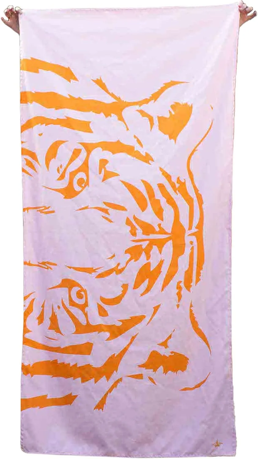 The Royal Standard Eye of The Tiger Pink and Orange 70 x 34 Inch Quick Dry Beach Towel