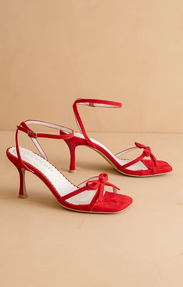 The Sylvie Stiletto Velvet Thin Bow Heel