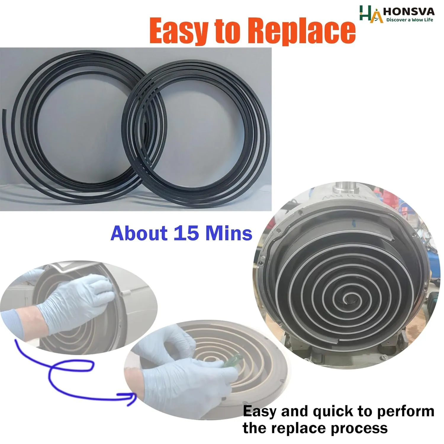 Tip Seal Replacement Kits for Leybold SCROLLVAC 15 Plus, Substitute Repair and Maintenance Kit Solution, Solid Formulated PTFE, 2 Pcs (1 Set), Grey.
