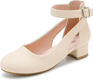 Toddler Girls Dress Shoes Flower Princess Shoes Girls Pump Low Heels Party Wedding for Little Big Kid