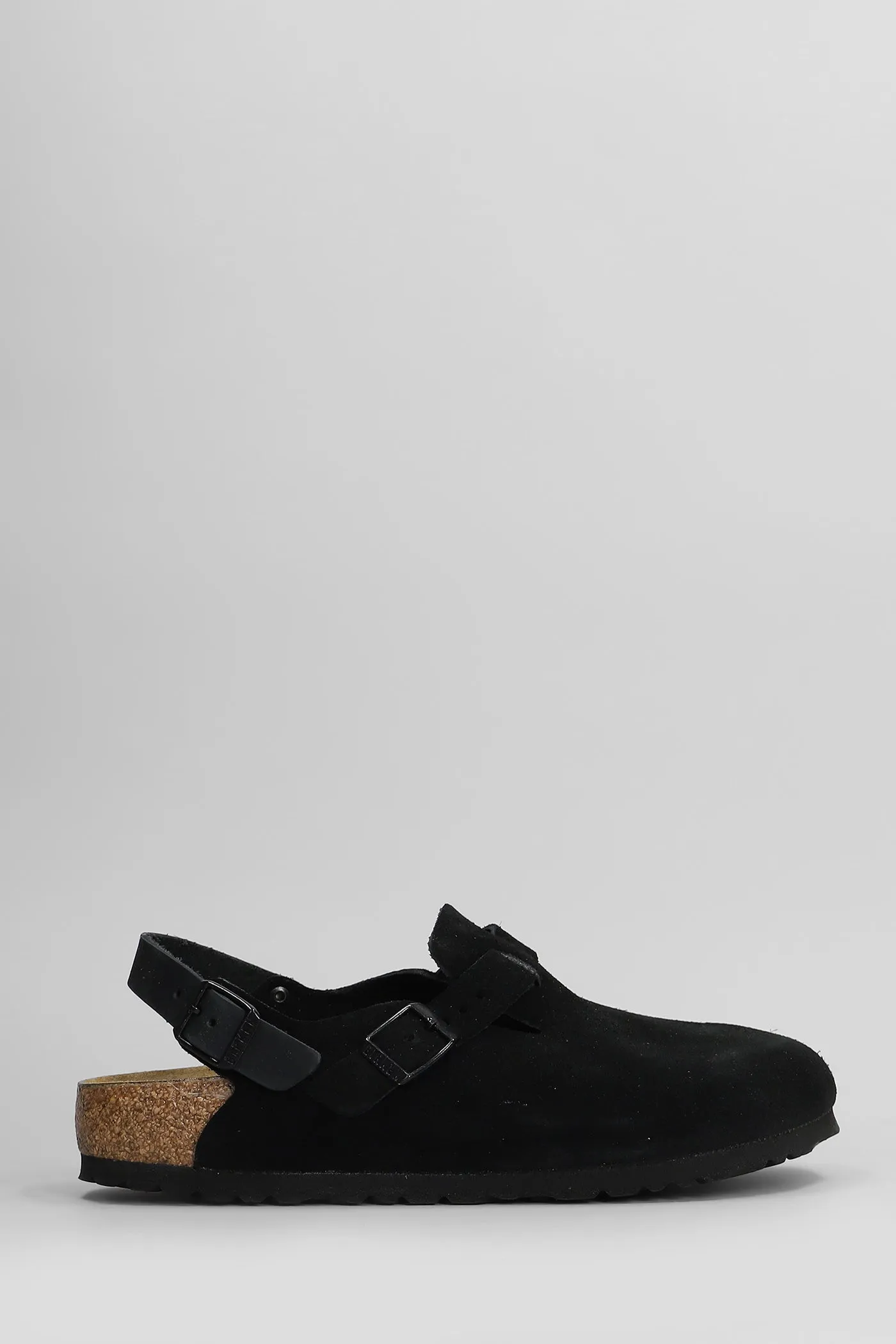 Tokio Slipper-Mule in black suede