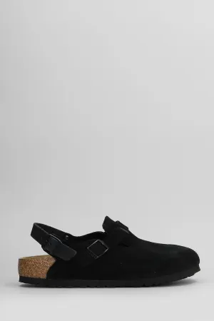 Tokio Slipper-Mule in black suede