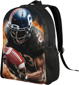 Travel Laptop Backpack Cool American Football Carry On Backpack Casual Daypack Waterproof Business Work Bag