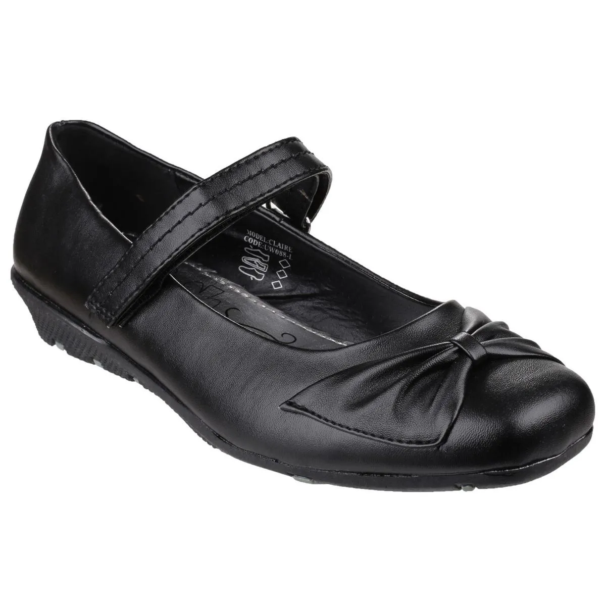 US Brass Claire Touch Fastening Bar Shoe Black