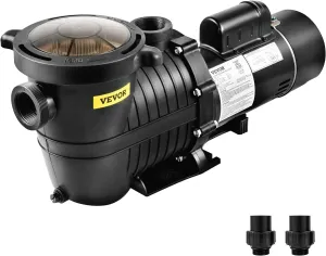 VEVOR Swimming Pool Pump, 1.5 HP 230 V, 1100 W Double Speed Pump for Above Ground Pool w/ Strainer Basket, 5400 GPH Max. Flow, Certification of ETL for Security