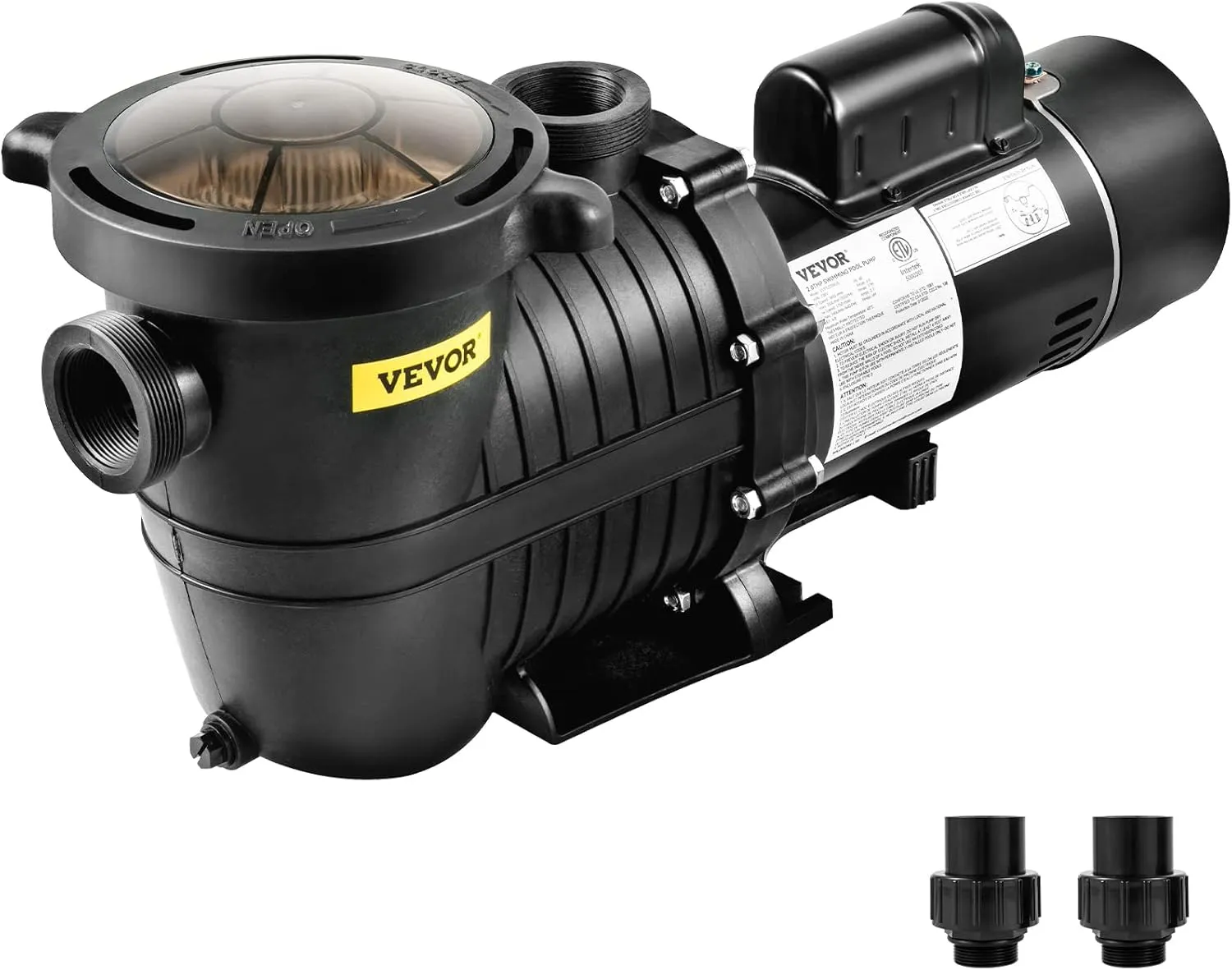 VEVOR Swimming Pool Pump, 1.5 HP 230 V, 1100 W Double Speed Pump for Above Ground Pool w/ Strainer Basket, 5400 GPH Max. Flow, Certification of ETL for Security
