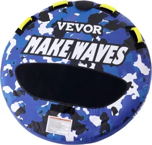 VEVOR Towable Tubes for Boating, 1-2/1-3 Riders, 340-510 lbs, 51.8"-63", Full Nylon Cover, EVA Grab Handles