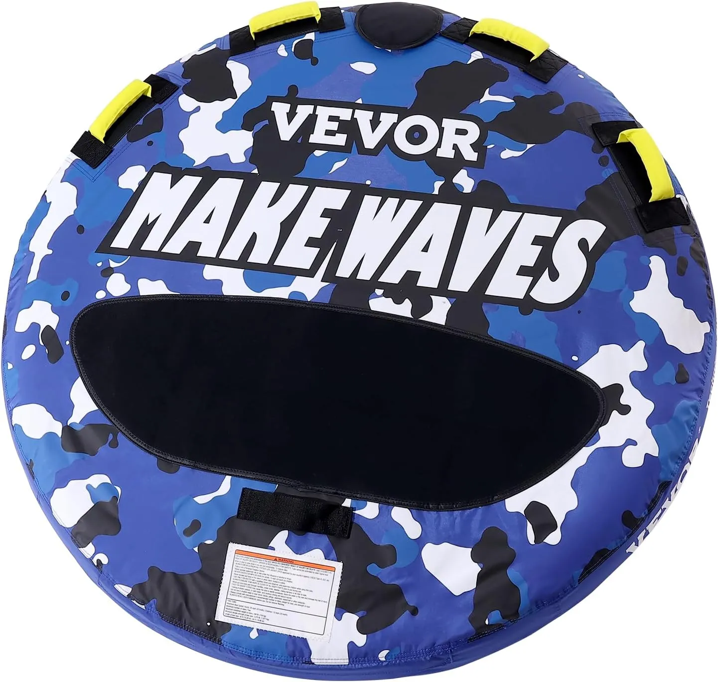 VEVOR Towable Tubes for Boating, 1-2/1-3 Riders, 340-510 lbs, 51.8"-63", Full Nylon Cover, EVA Grab Handles