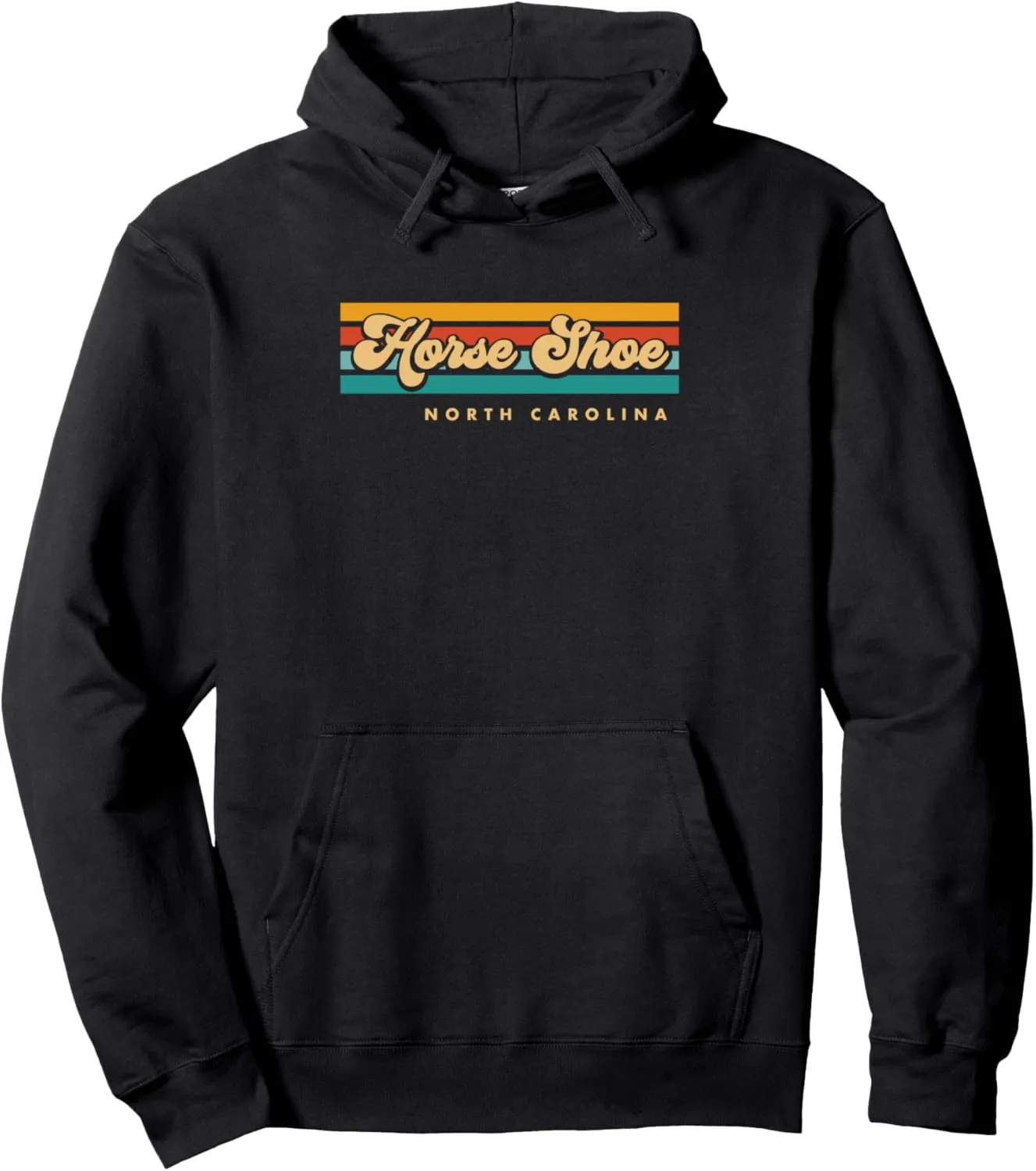 Vintage Sunset Stripes Horse Shoe, North Carolina Pullover Hoodie