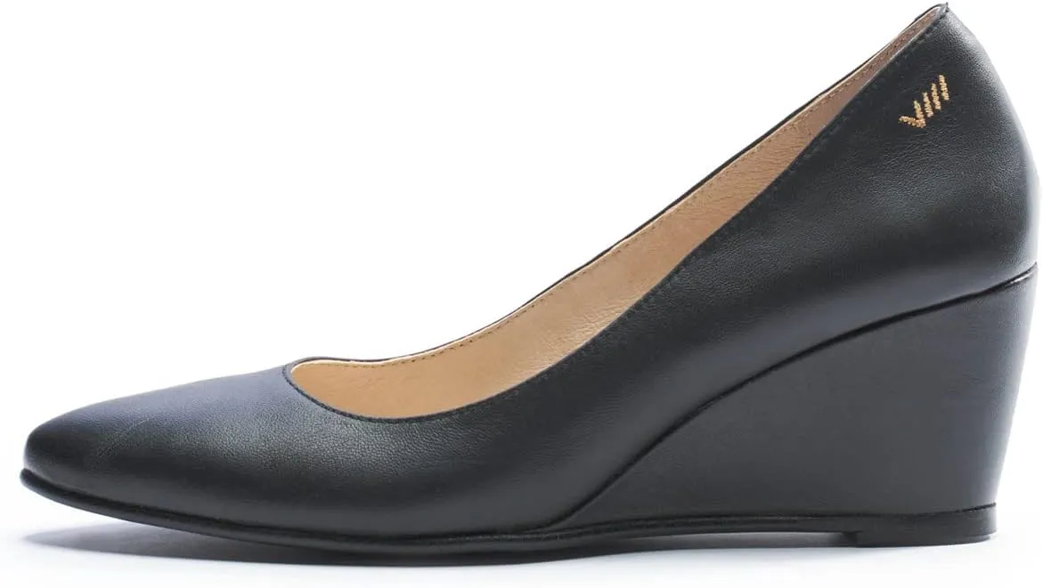 VISCATA Verona Women's Leather Wedge, Spain Handmade Casual Pump Comfortable Shoes with a Sturdy All Natural 2.5” Wedge. Made with Cushioned Leather Insole and Lined with Premium Leather