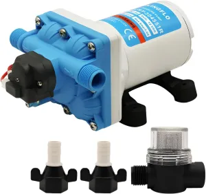 Water Pressure Pump - 12V, 3.0GPM, 55PSI, Diaphragm Pump Compatible with Camper RV Sprayer Yacht Car Wash, Ideal for Marine, RV, and Water Systems