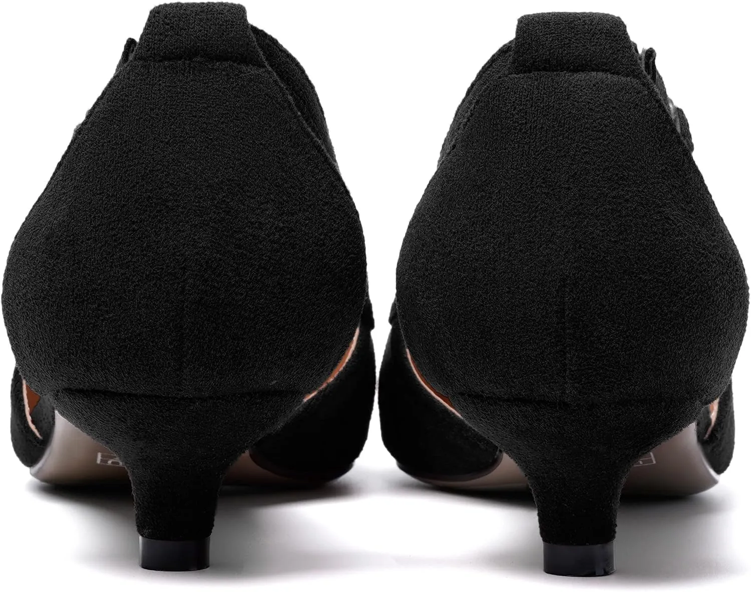WAYDERNS Womens Pointed Toe Adjustable Strap Dress Wedding Solid Suede Buckle Kitten Low Heel Pumps Shoes 1.5 Inch
