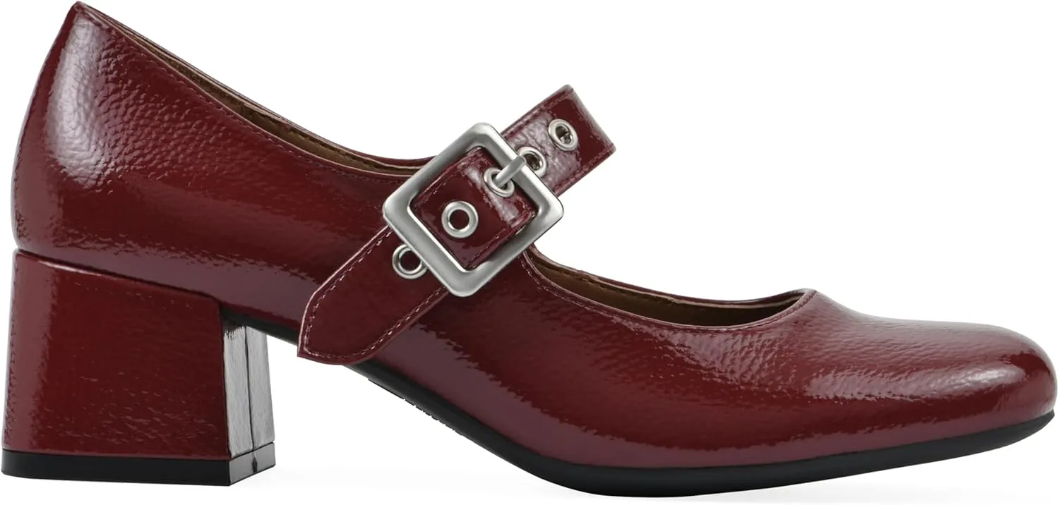WHITE MOUNTAIN Women's Lasso Mary Jane Block Heel