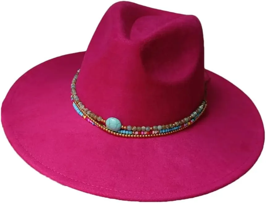 Women's Decal Suede Hat Wide Brim Fedora Hat Men's Autumn Winter Jazz Hat Classic Suede Fedoras Sombrero