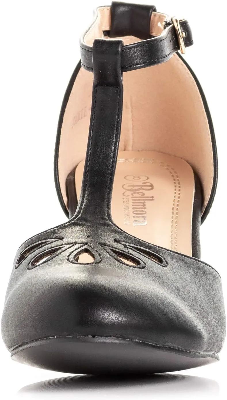 Women's Jamie-01 Vintage Round Toe T-Strap Mary Jane Costume Dress High Heel Swing Shoe with Sexy 3" Heel for Every Flapper