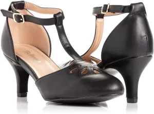 Women's Jamie-01 Vintage Round Toe T-Strap Mary Jane Costume Dress High Heel Swing Shoe with Sexy 3" Heel for Every Flapper