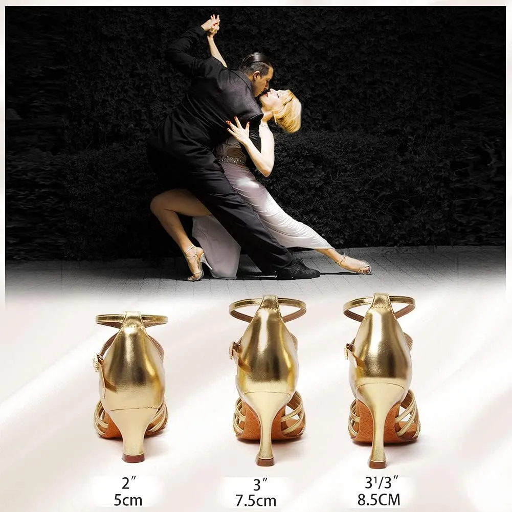 Women's Latin Salsa Dance Shoes Ballroom Performance Professional Practice Dancing Shoes,Model 802QB