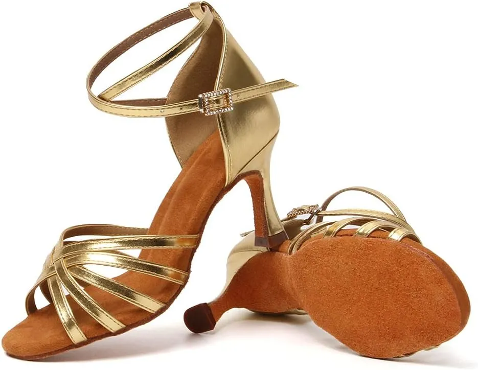 Women's Latin Salsa Dance Shoes Ballroom Performance Professional Practice Dancing Shoes,Model 802QB