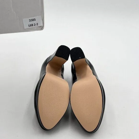 Women's Low Platform High Chunky Heeled Slip On Closed Round Toe Pump Elegant