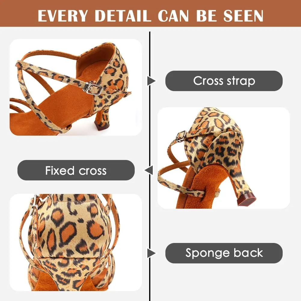 Women's Professional Latin Dance Shoes Open Toe Ballroom Salsa Practice Dance Performance Shoes