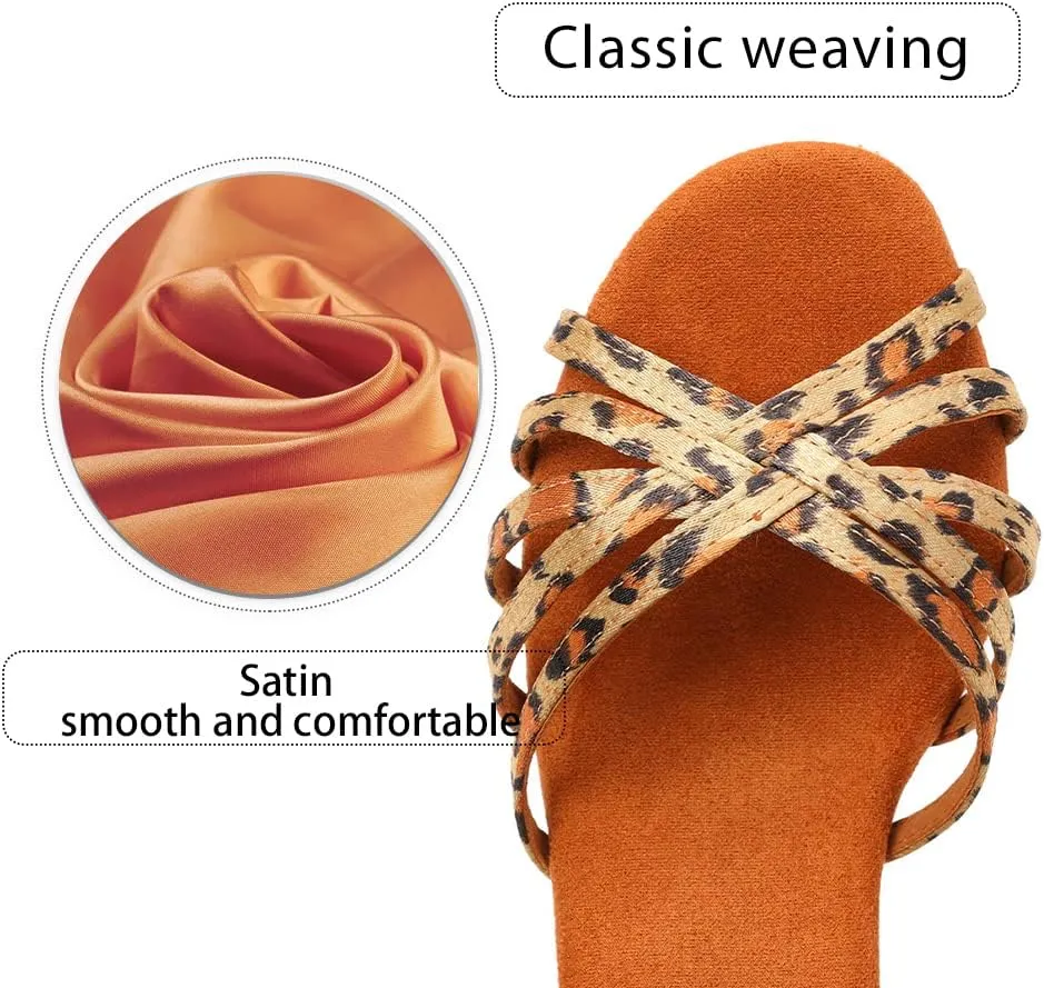 Women's Professional Latin Dance Shoes Open Toe Ballroom Salsa Practice Dance Performance Shoes