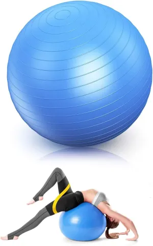 Workout Ball, Exercise Ball Chair Portable, Yoga Balls Anti Burst Pilates Ball, for Birthing Pilates, Yoga Stability Balance, Home Gym Office Chair - Quick Pump Included