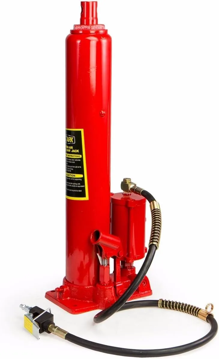 XtremepowerUS 8 Ton Air/Hydraulic Long Ram Jack Piston Ram 8-Ton Capacity Cherry Crane Shop Engine Hoist Lift For Truck- 8.0 Lbs, Red