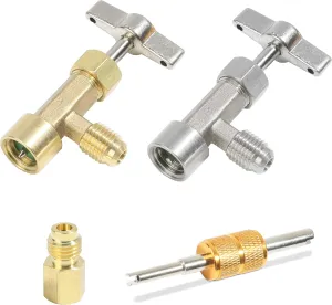 YAKEFLY R134a Can Tap,AC Freon Can Tap Kit for Refilling Automotive Air Conditioning Systems,R134A Self-Sealing and Single Puncture Can Taps,Valve Core Removal Tool for Refilling Automotive Truck SUV