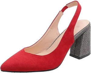 Yawors Womens LC263 Fashion Casual Comfort Tuxedo Imitated Suede Mid Flare Slides