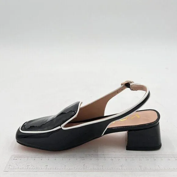 YDN Women Closed Square Toe Block Low Heels Slingback Formal Loafer Dressy Shoes