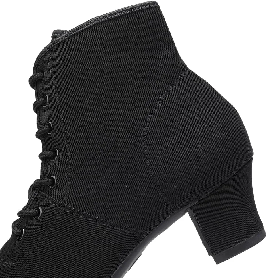 YKXLM Women's Latin Dance Shoes Closed-Toe Lace up Modern Ballroom Performence Salsa Practice Party Dancing Shoes,Model GBNJB
