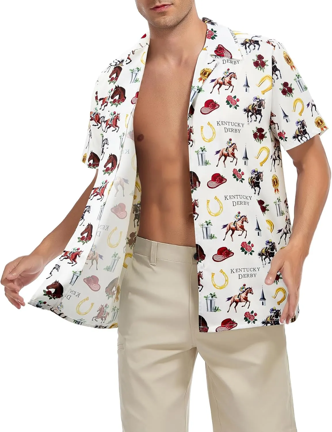 Zando 80s 90s Hawaiian Shirt for Men Short Sleeve 80s 90s Outfit Funny Hawaiian Shirts Party Disco Outfit